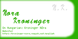 nora kroninger business card