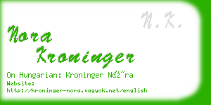 nora kroninger business card